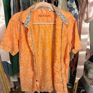 Robert Graham Vibrant Orange Paisley Shirt